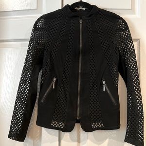 Black faux suede jacket